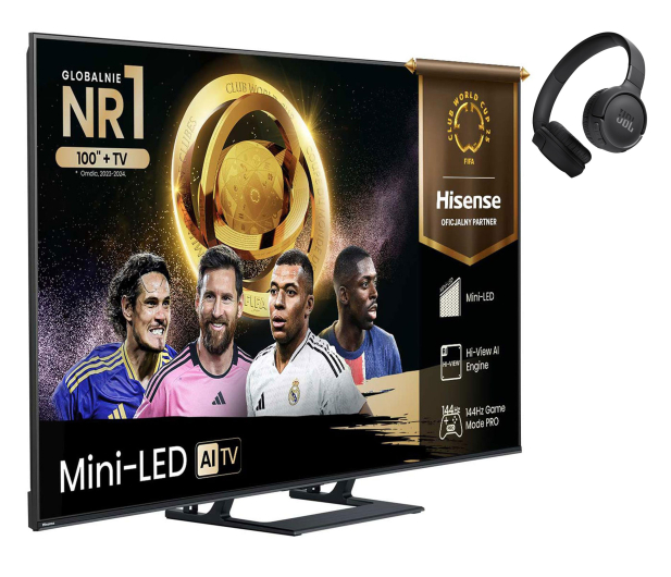Hisense 50E8Q 50" Mini LED 144 Hz 4K + SŁUCHAWKI NAUSZNE BT JBL TUNE - 1531995 - zdjęcie